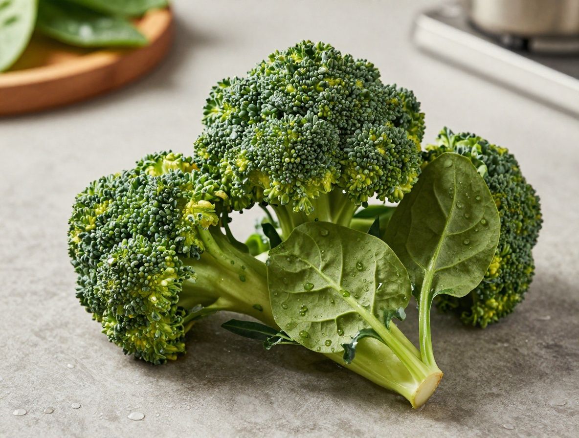 Variedad de vegetales de hoja verde oscura como espinaca, kale y brocoli frescos sobre tabla de cocina con gotas de agua, aspecto fresco y natural